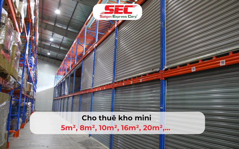 ho Mini của SEC Warehouse có diện tích nhỏ gọn từ 5m², 9m², 18m², 27m², 36m²…